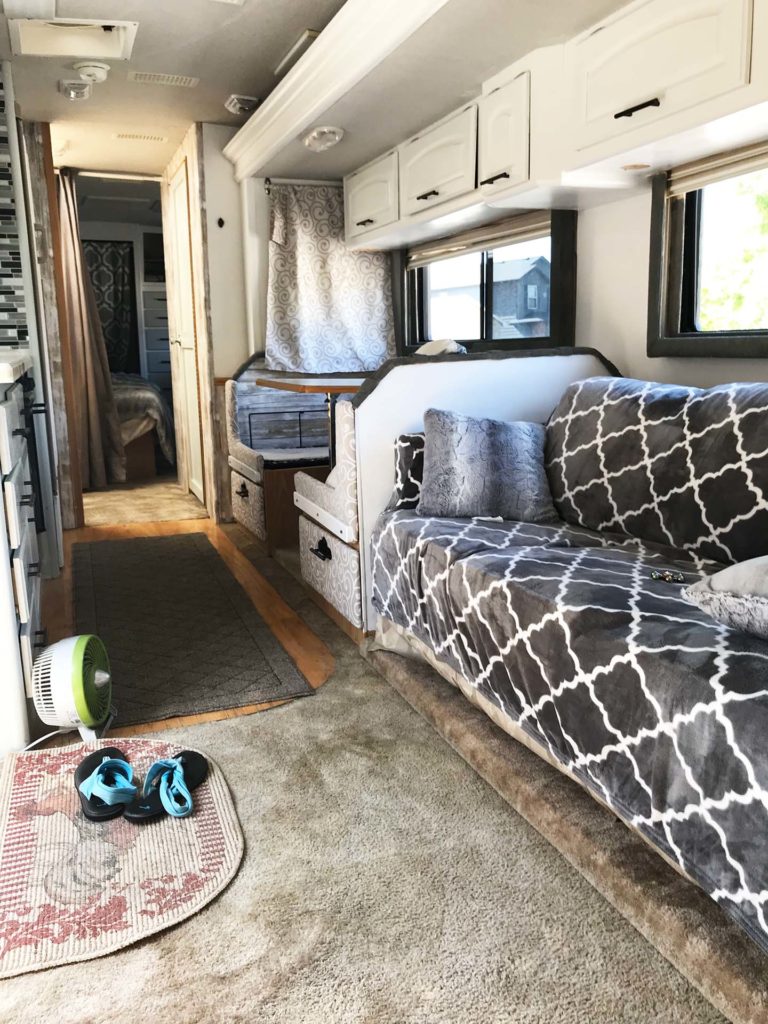 rv cabinets and couch