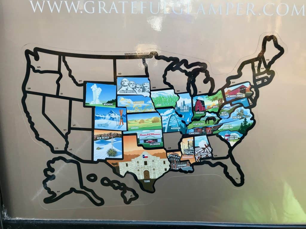 rv travel sticker map