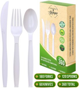 disposable composable cornstarch cutlery set